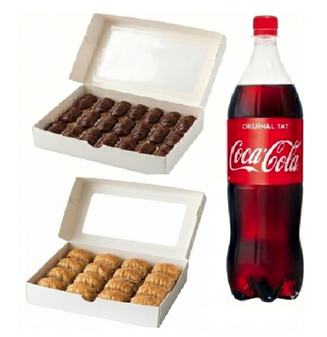 1 Litre Kola İle Tamamlanmış Cevizli Menü pasta