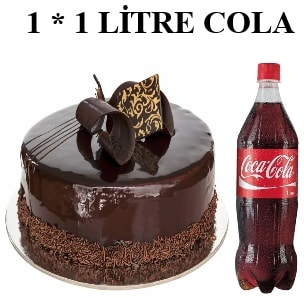 6-9 Kişilik Klasik Çikolatalı Pasta & 1 Lt Cola pasta