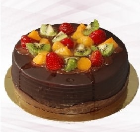 6-9 Kişilik Zengin Tatlı Karışık Meyveli Çikolatalı Pasta pasta