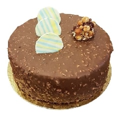 9-12 Kişilik Yuvarlak Sade Çikolatalı Yaş Pasta pasta