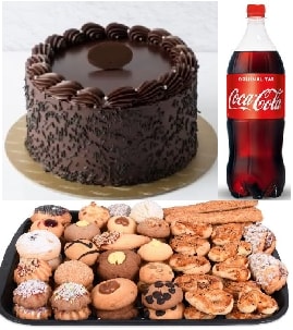 Taptaze Çikolatalı Pasta 1 Kg Kuru Pasta ve 1 Litre Kola Seti pasta